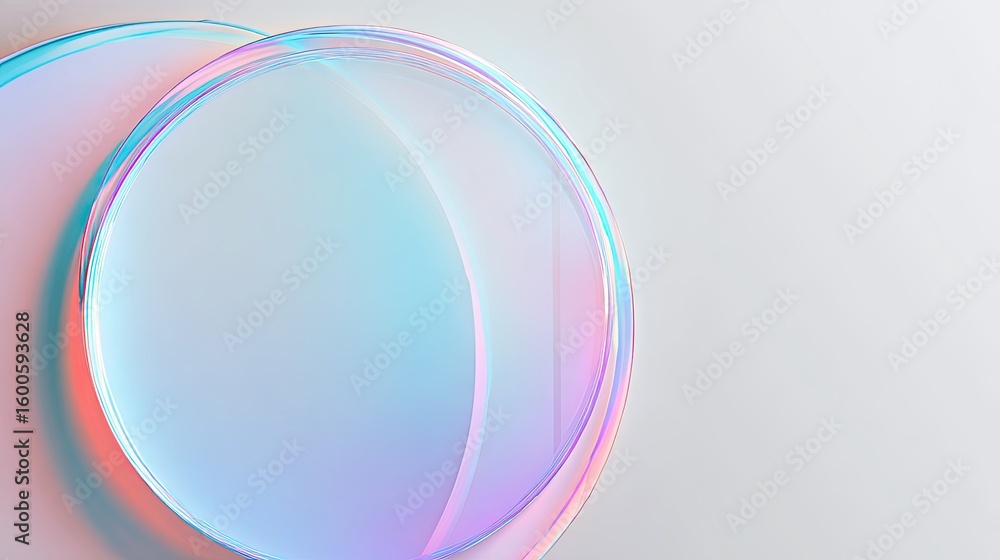 Fototapeta premium Two overlapping translucent circles in pastel colors