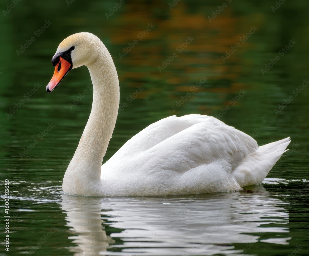 Fototapeta premium Mute swan, Cygnus olor, in the wild