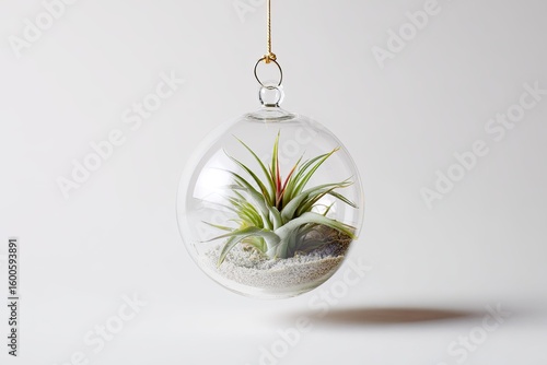 Air plant in clear glass sphere