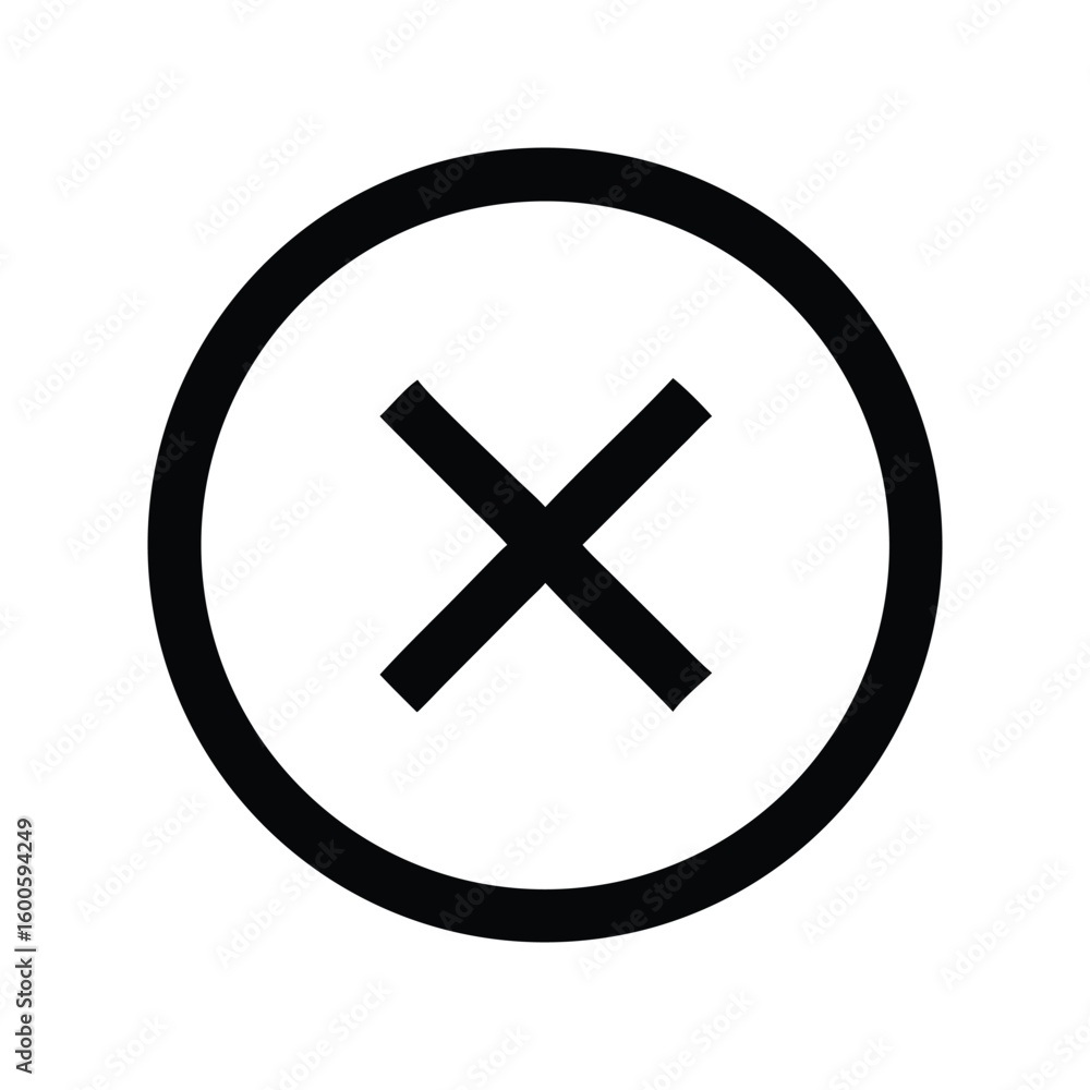 Obraz premium Bold symbol displaying a simple close icon