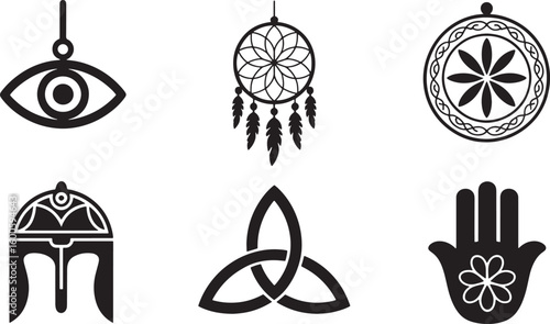 Mystical Eye Amulet Vector Illustration Symbolizing Protection and Spiritual Awareness