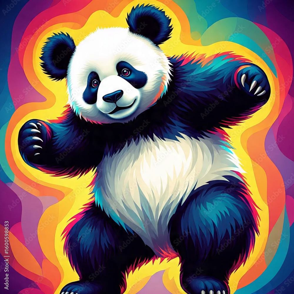 Obraz premium The Panda Wangi - Art Abstract Panda