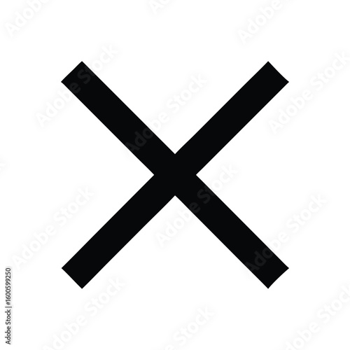 Bold black X mark on white background stands out clearly