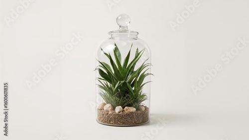 Roomy enclosure with transparent walls in a well-lit setting