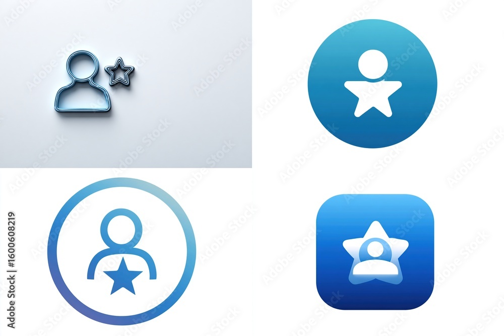 Star Person icons showing different styles, gradient coloring and outlines Star Person icons showing different styles, gradient coloring and outlines