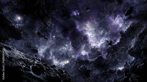 Wallpaper Mural Vast Space Nebula With Glowing Stars Torontodigital.ca