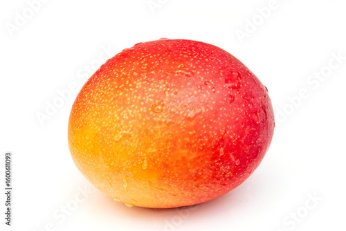 Red Peruvian Mango isolsted on white studio background.