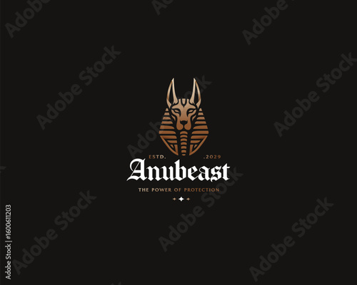 Great Egyptian anubis sacred ancient logo template