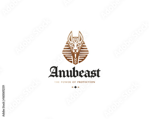 Great Egyptian anubis sacred ancient logo template