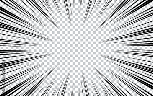 Manga and comic style concentrated line frame that can be used when you want to emphasize. Vector illustration