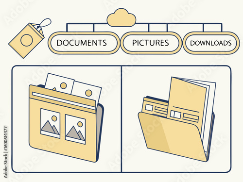 Organizing digital files and folders for documents pictures and downloads