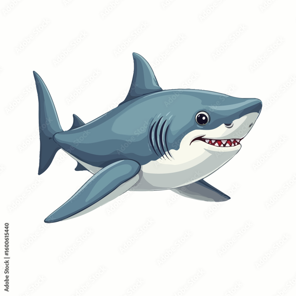 Naklejka premium Cute Shark Cartoon Very Cool Design