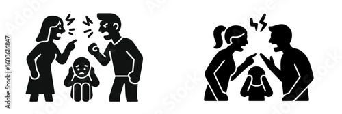 Conflict and family distress during an argument with children present in a domestic setting