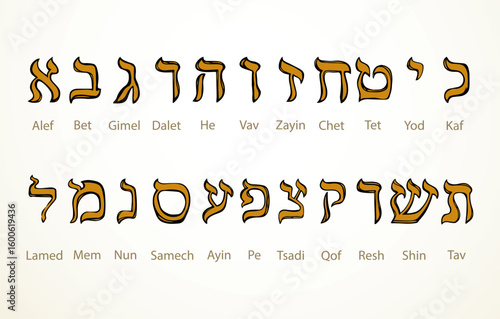 Vector drawing. Hebrew letter icon