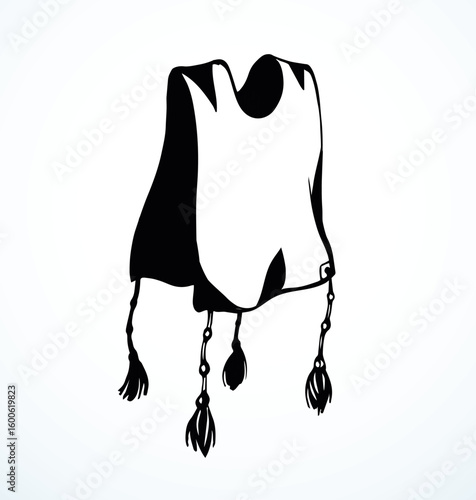 Vector drawing. Jewish clothing tzitzit