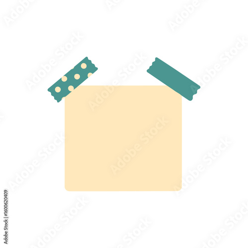 Noted document with green tape.