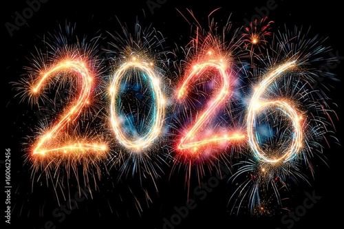 Celebrate the New Year in style with this stunning 2025 Happy New Year greeting! Featuring elegant typography with a magical design, the text glows against a deep black night sky, surrounded by shimme