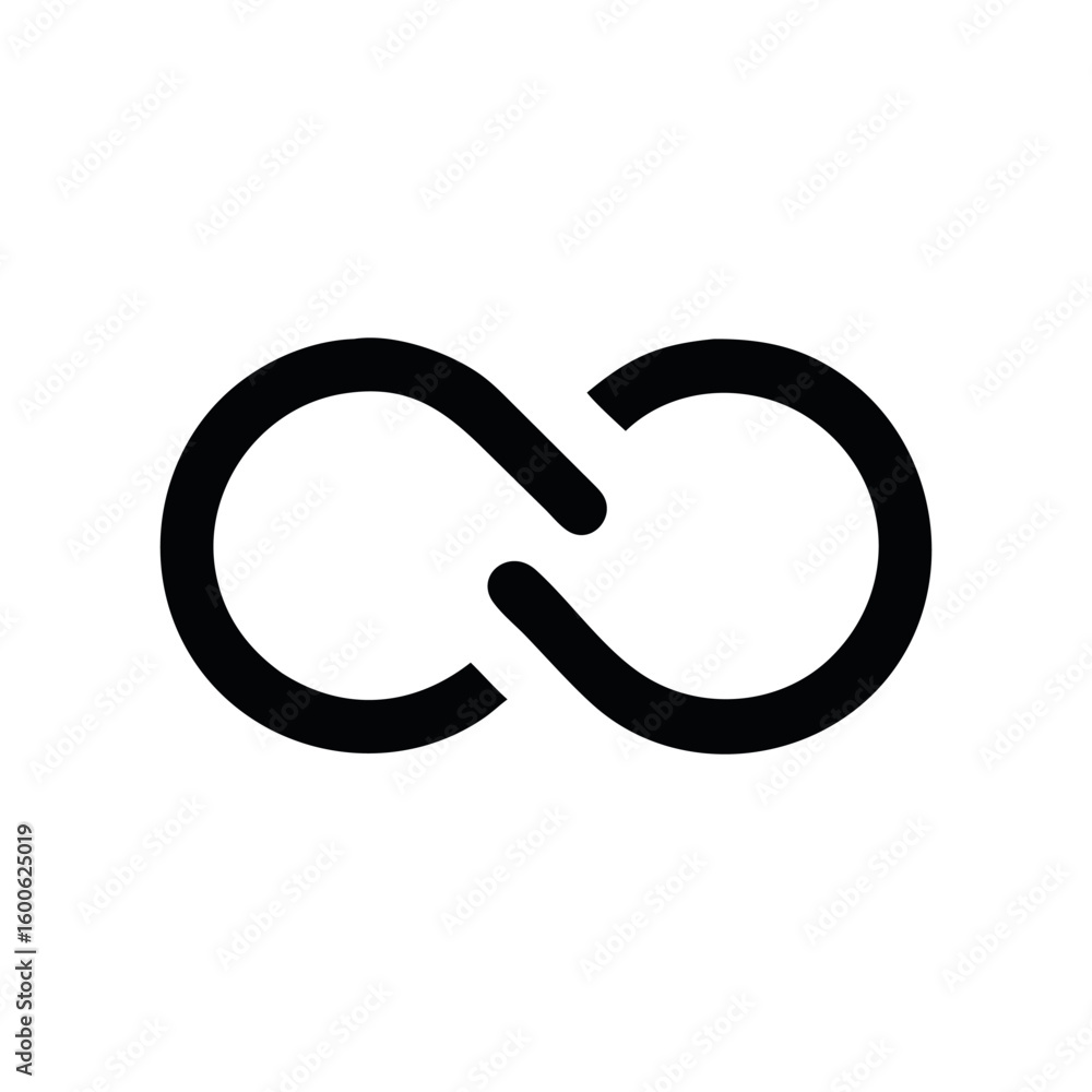 Abstract infinity loop design with vibrant color palette and clean lines perfect for modern branding and digital art