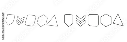 Abstract shapes displayed in a sequence highlighting various geometric designs for artistic inspiration