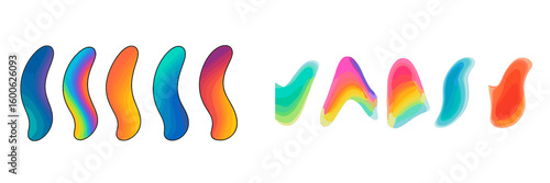 Colorful abstract shapes showcasing fluidity and motion in a vibrant digital artwork design