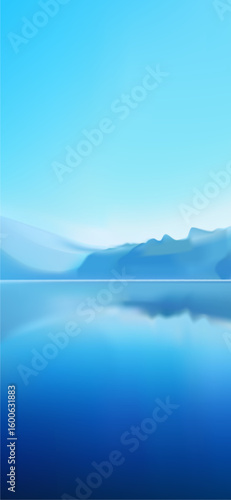 Vector illustration: Day and Night flat mountains lake landscape. Weather Application User Interface.