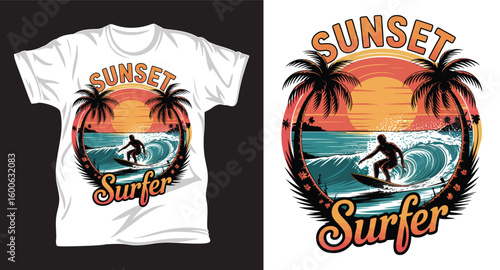 Surfing graphic T shirt design print