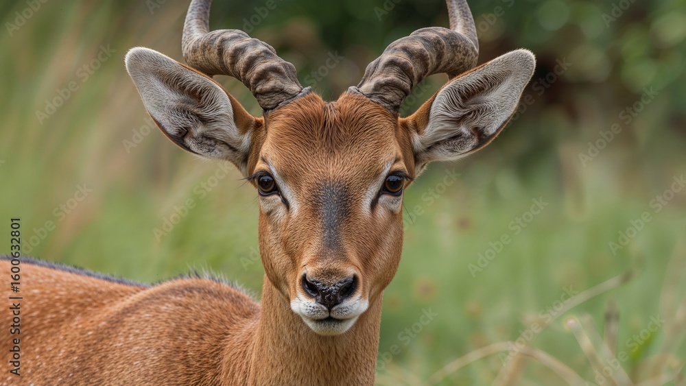 Fototapeta premium Close-up of a handsome male impala with impressive horns