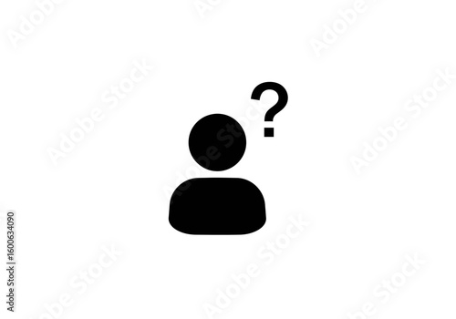 Silhouette of a Questioning Person Icon
