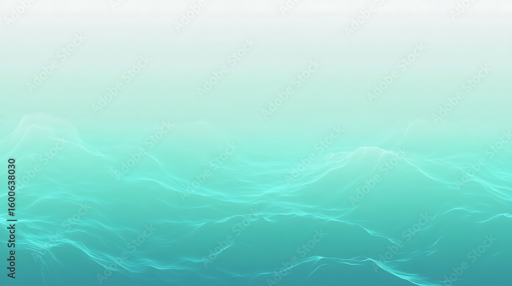 Fototapeta premium Abstract teal blue green gradient background with flowing waves and blurred lines texture