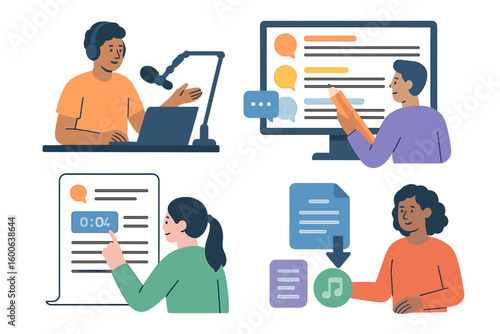 Engaging digital content creation with diverse participants in various activities during a collaborative session