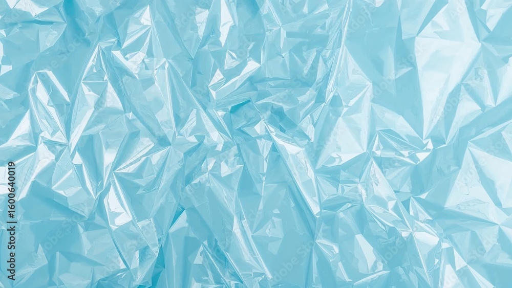 Overhead perspective of light blue plastic wrapping film as a background Overhead perspective of light blue plastic wrapping film as a background