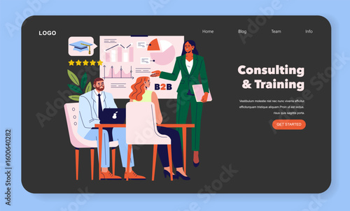 Business Consulting and Training Session Illustration
