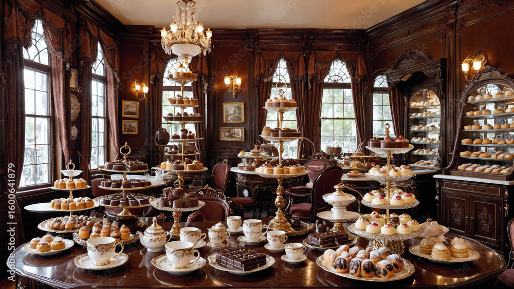 Fototapeta premium Luxurious Dessert Buffet in Elegant Room