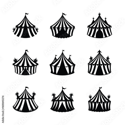 Collection of Black and White Circus Tents