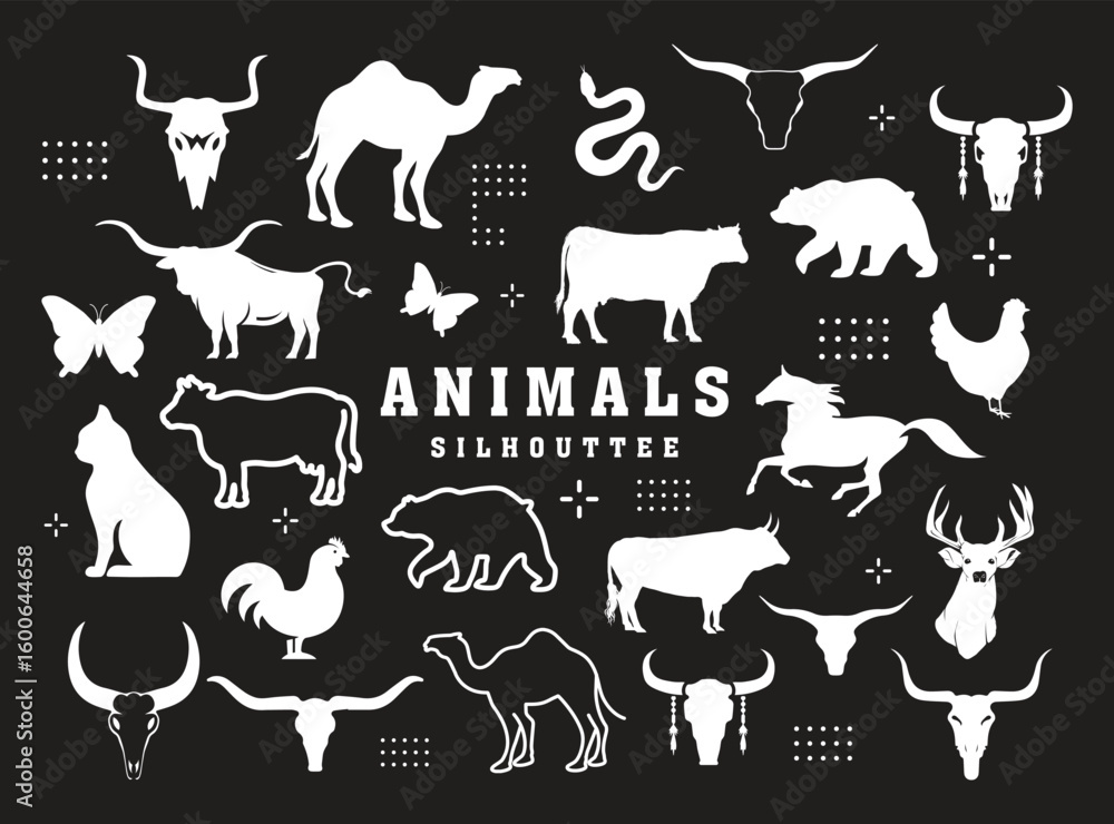 Obraz premium Animals icon set. Cartoon set of animals vector icons for web design