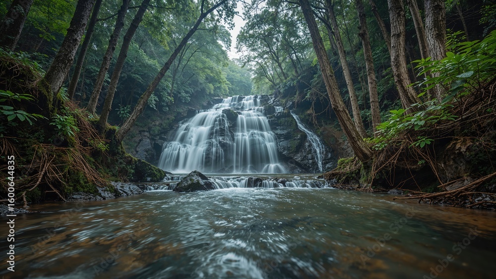 Obraz premium Long duration photograph of waterfall movement