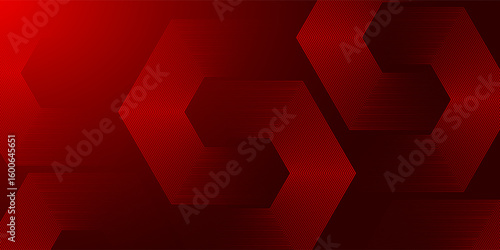 Abstract dark red background with hexagon lines. Vector eps10