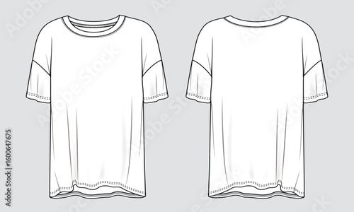 Short sleeve knee length dress vector illustration template for ladies