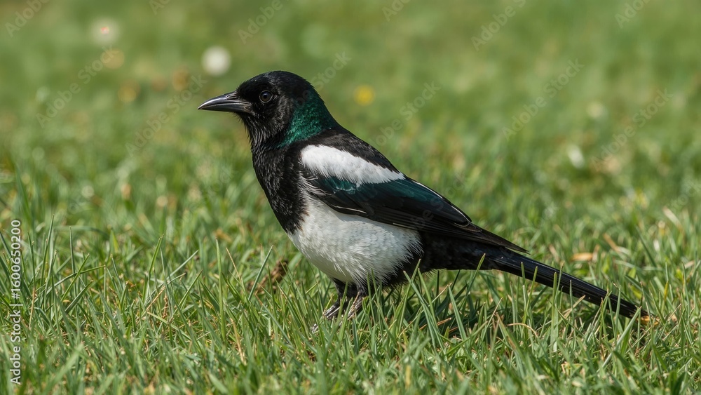 Wild Magpie bird captured in nature Wild Magpie bird captured in nature