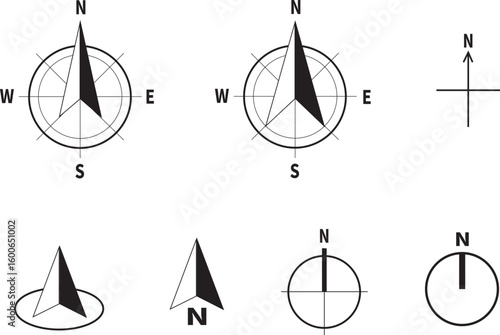 North arrow symbol set for Architecture