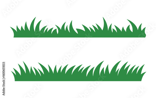 Green grass border design elements