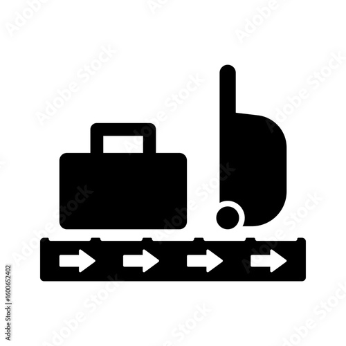 baggage carousel silhouette vector icon  
