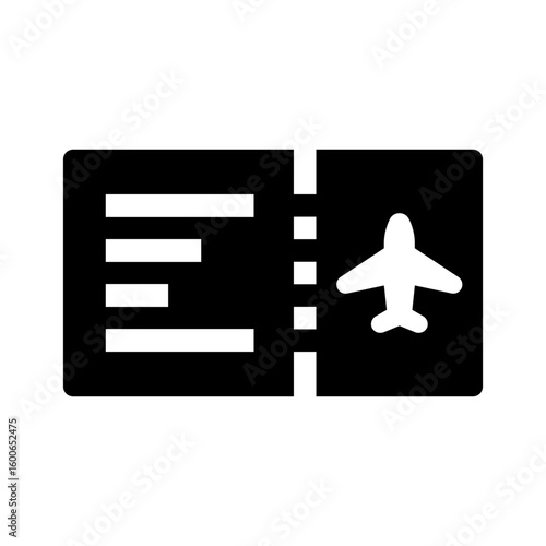boarding pass silhouette vector icon  
