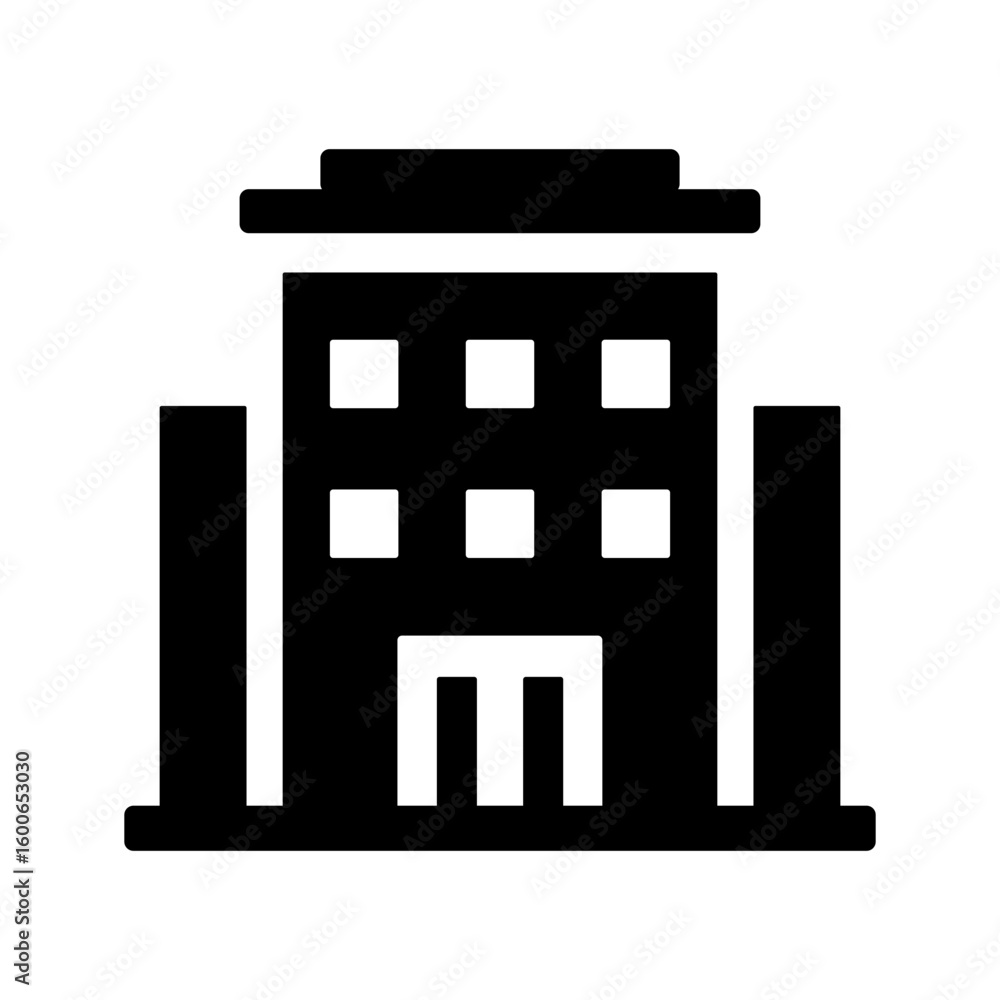 Naklejka premium hotel building accommodation icon 