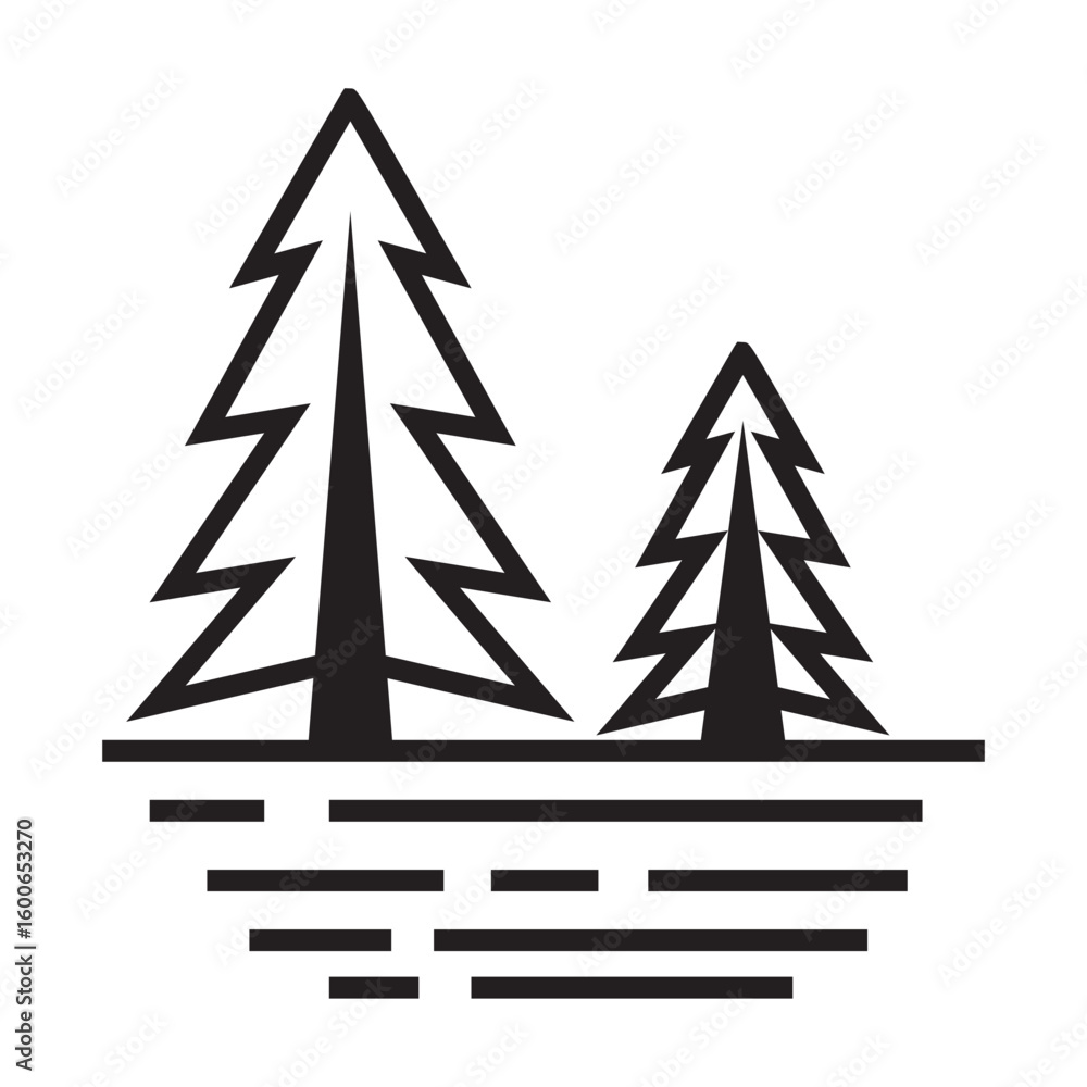 Fototapeta premium tree line icon