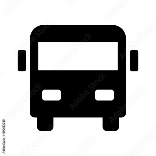 minibus silhouette vector public transport icon
