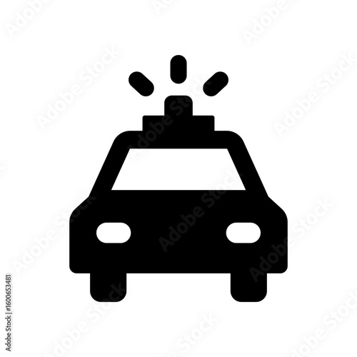 police car silhouette vector emergency icon
