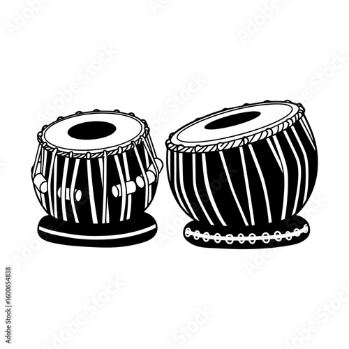 Tabla Drums - Indian Percussion Instrument Vector Icon