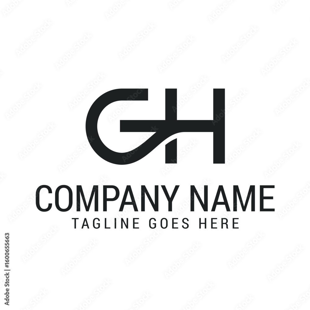 Obraz premium Creative Letter GH or HG Modern Minimalist Vector Logo Design Templates for Brand