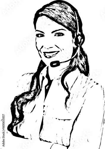 Cute  support operator woman